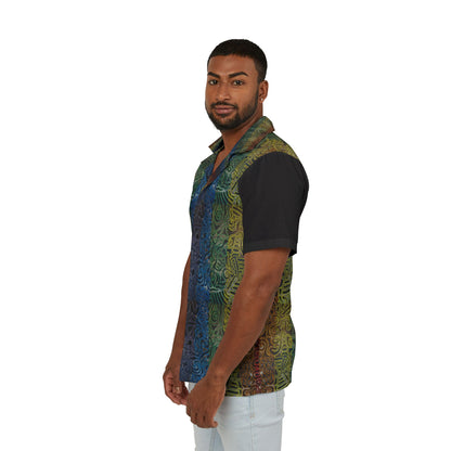 Tropical Tribal Stripe Hawaiian Shirt - Gabriella© by Brandy Young — Camp Shirt