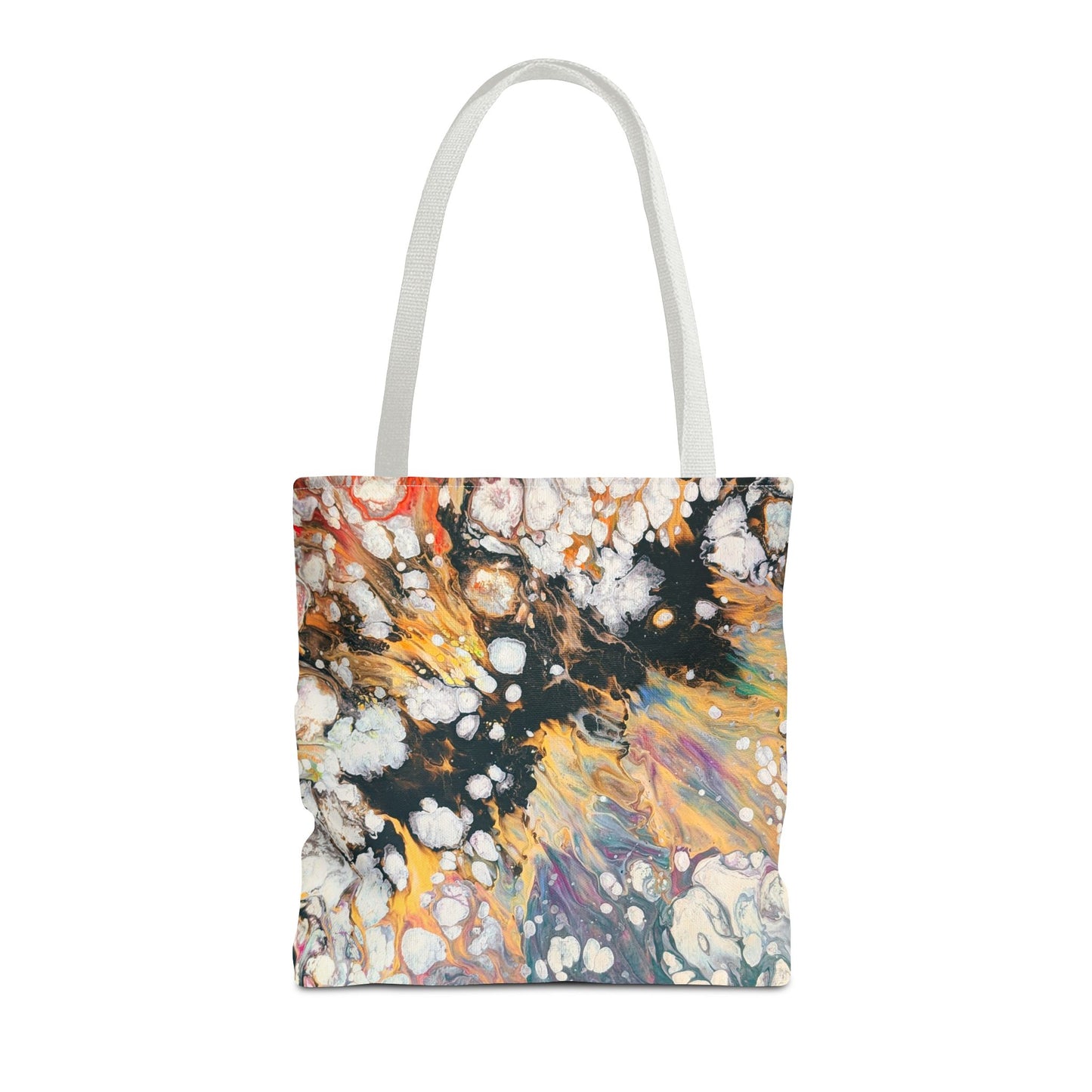 Abstract Fluid Art Tote Bag - Fire Clouds© by Brandy Young – Colorful Marble Splash All-Over Print