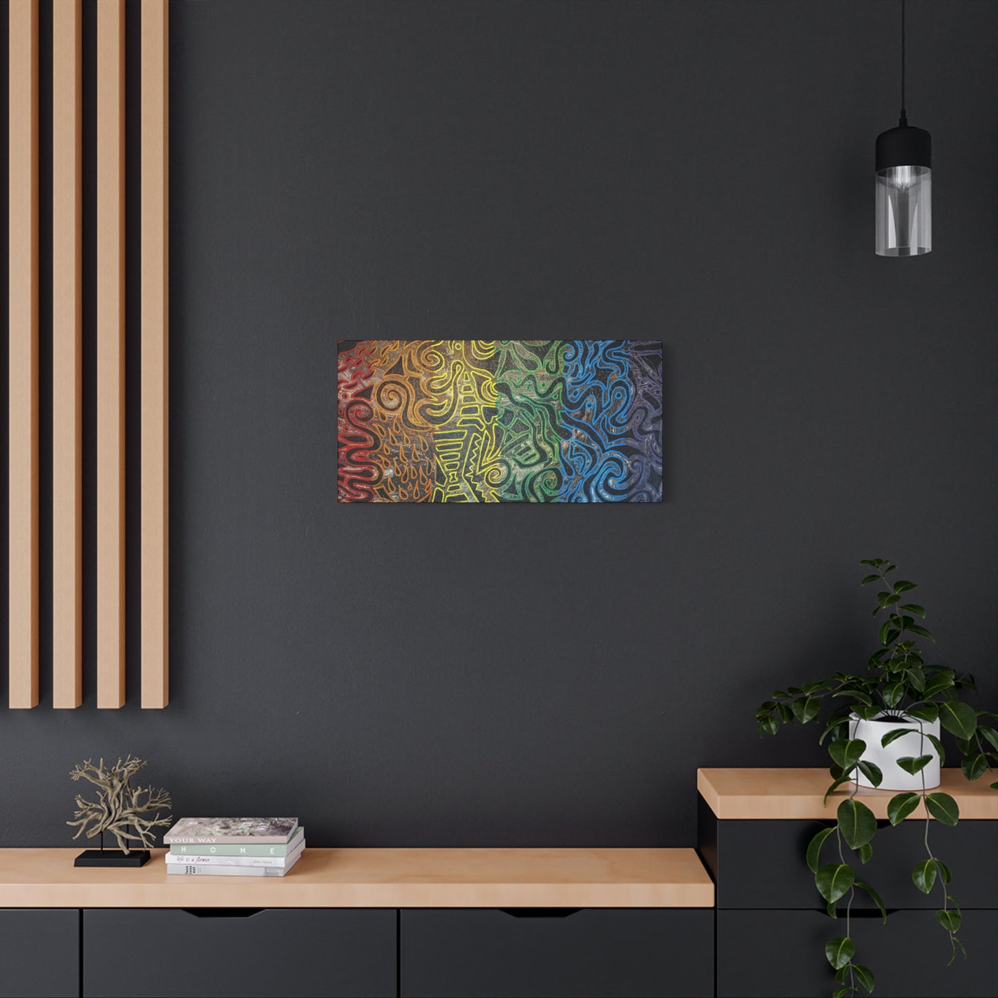 Gabriella© by Brandy Young - Abstract Rainbow Doodle Matte Canvas Wall Art — Stretched 1.25"