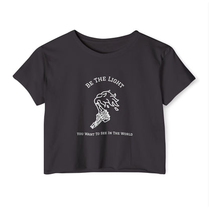 Be the Light You Want To See In The World - Moltov Cocktail - Protest Crop Top — Women’s Boho Graphic Crop Tee