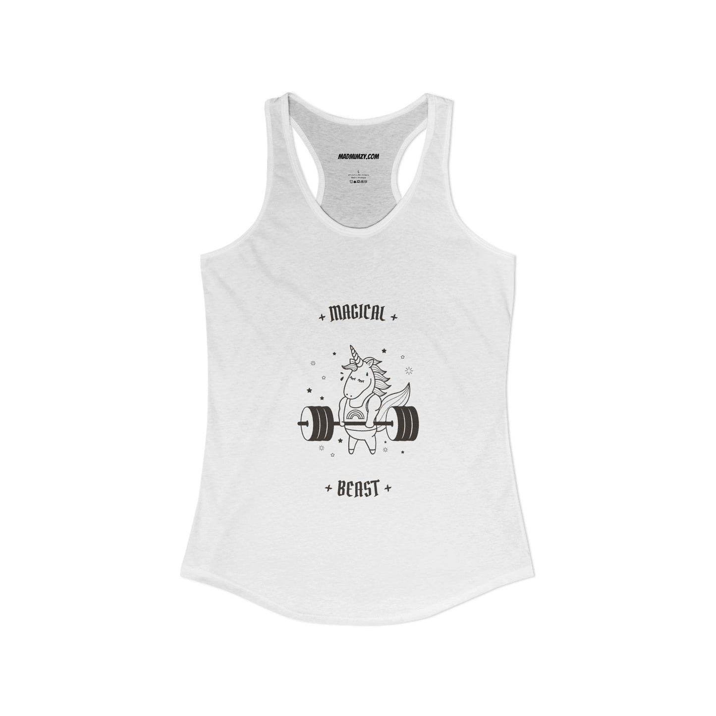 Magical Beast Racerback Tank - Unicorn Lifting Weights - Gym Gear