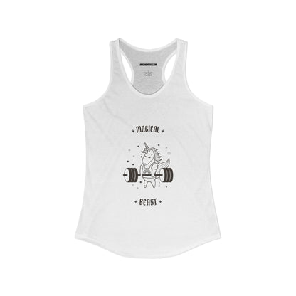Magical Beast Racerback Tank - Unicorn Lifting Weights - Gym Gear