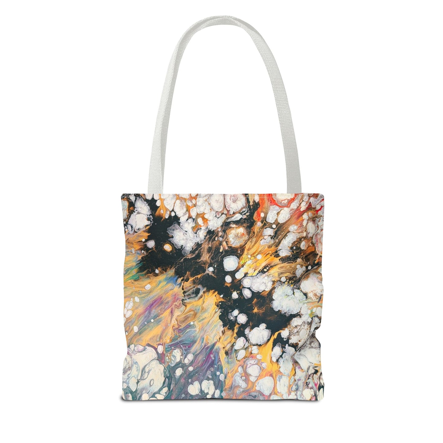 Abstract Fluid Art Tote Bag - Fire Clouds© by Brandy Young – Colorful Marble Splash All-Over Print