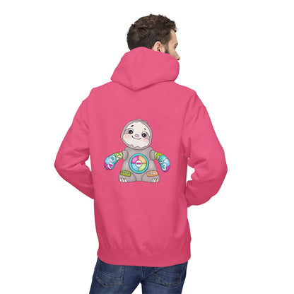 Cute Baby Sloth Hoodie with Colorful Toy Chest Graphic — Cozy Casual Pullover