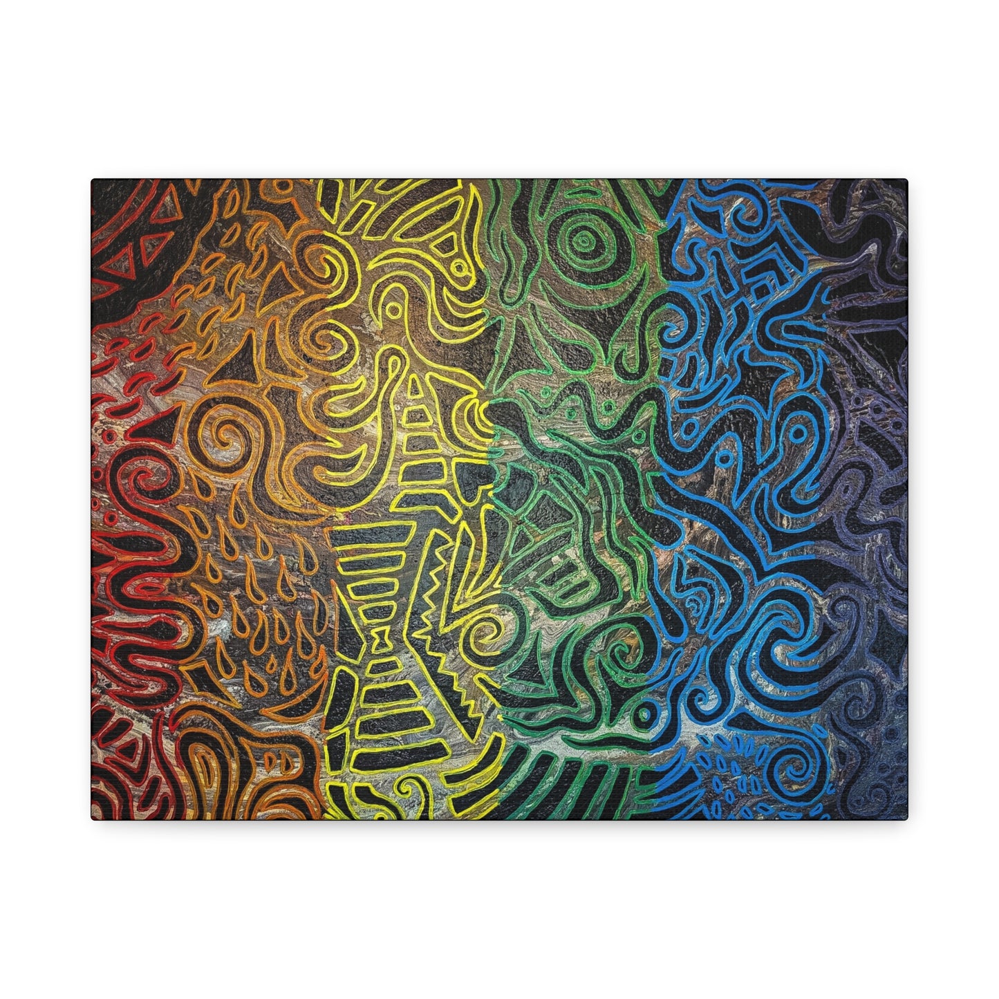 Gabriella© by Brandy Young - Abstract Rainbow Doodle Matte Canvas Wall Art — Stretched 1.25"