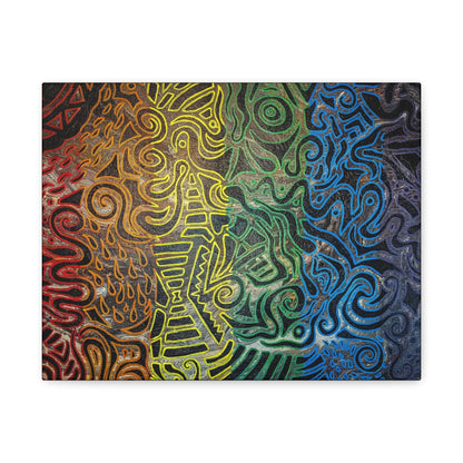 Gabriella© by Brandy Young - Abstract Rainbow Doodle Matte Canvas Wall Art — Stretched 1.25"