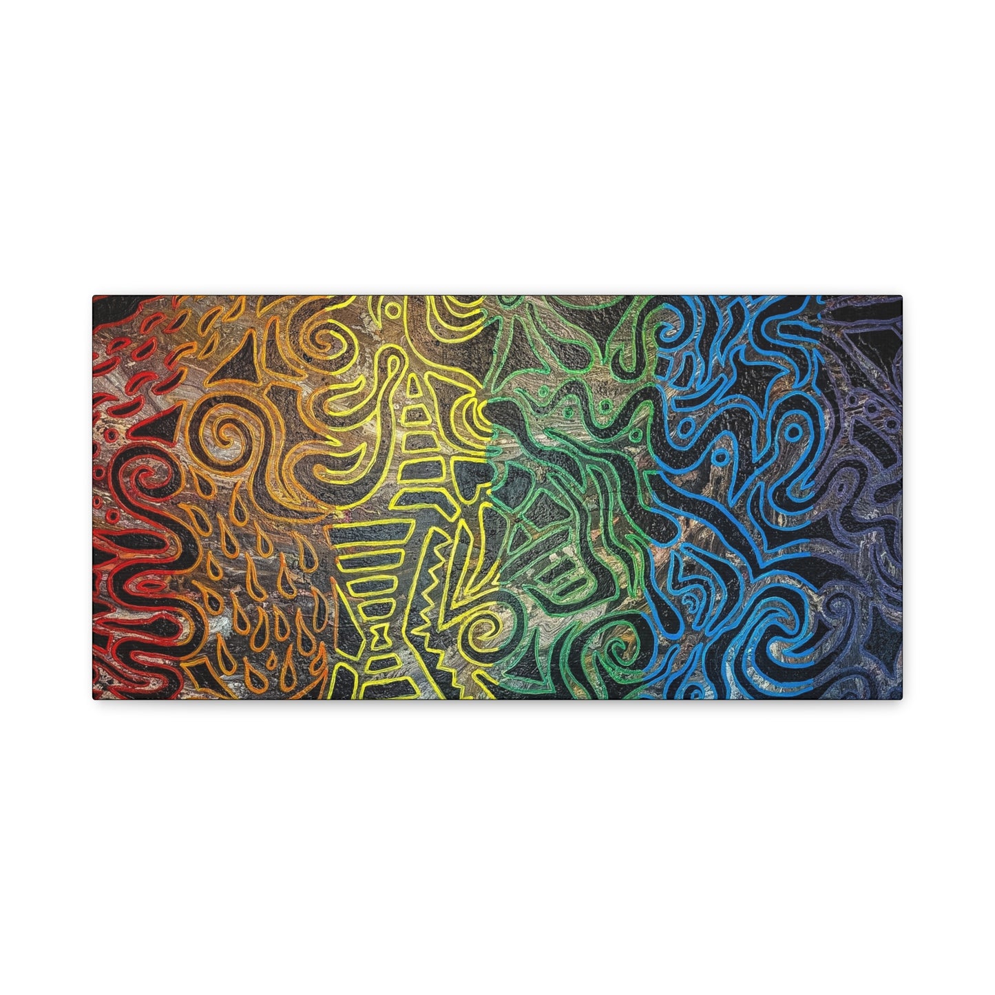 Gabriella© by Brandy Young - Abstract Rainbow Doodle Matte Canvas Wall Art — Stretched 1.25"