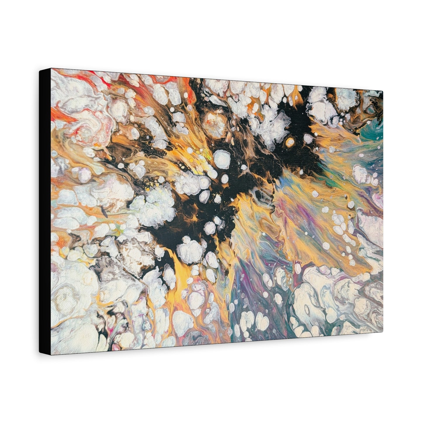 Fire Clouds© by Brandy Young - Abstract Fluid Art Canvas Print – Colorful Marble Swirl Matte Stretched Wall Art