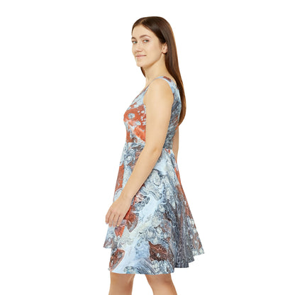 Abstract Bronze Marble Skater Dress - Diane© by Brandy Young  — Fluid Art All-Over Print