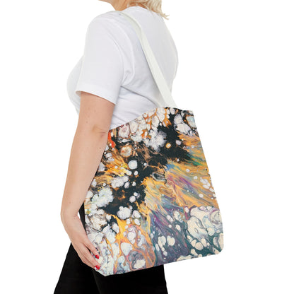 Abstract Fluid Art Tote Bag - Fire Clouds© by Brandy Young – Colorful Marble Splash All-Over Print