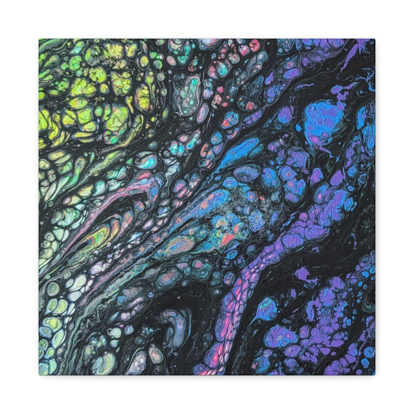 Cthuhla© by Brandy Young - Abstract Galaxy Pour Canvas Wall Art — Iridescent Fluid Painting on Matte Stretched Canvas