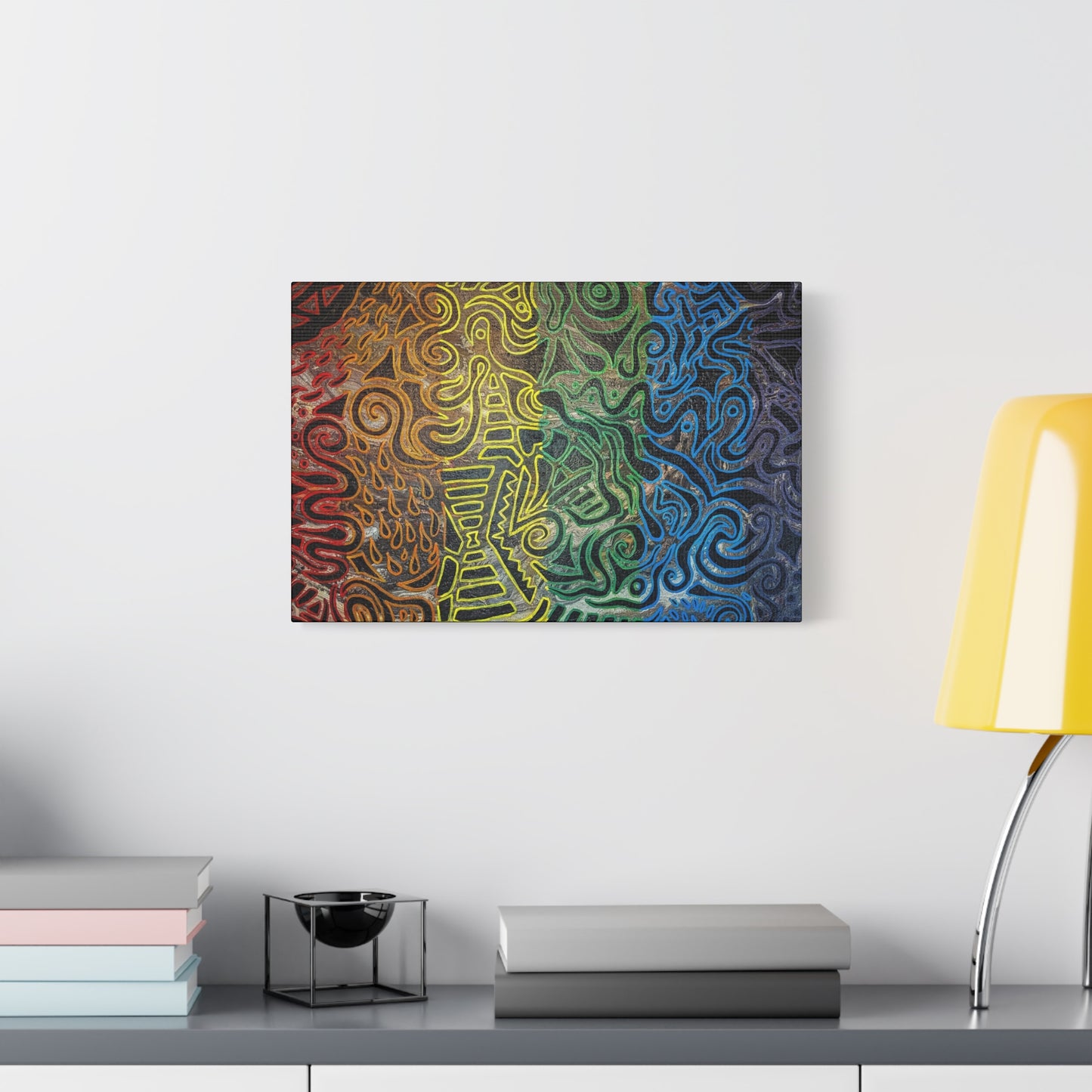 Gabriella© by Brandy Young - Abstract Rainbow Doodle Matte Canvas Wall Art — Stretched 1.25"