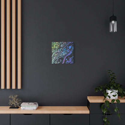 Cthuhla© by Brandy Young - Abstract Galaxy Pour Canvas Wall Art — Iridescent Fluid Painting on Matte Stretched Canvas