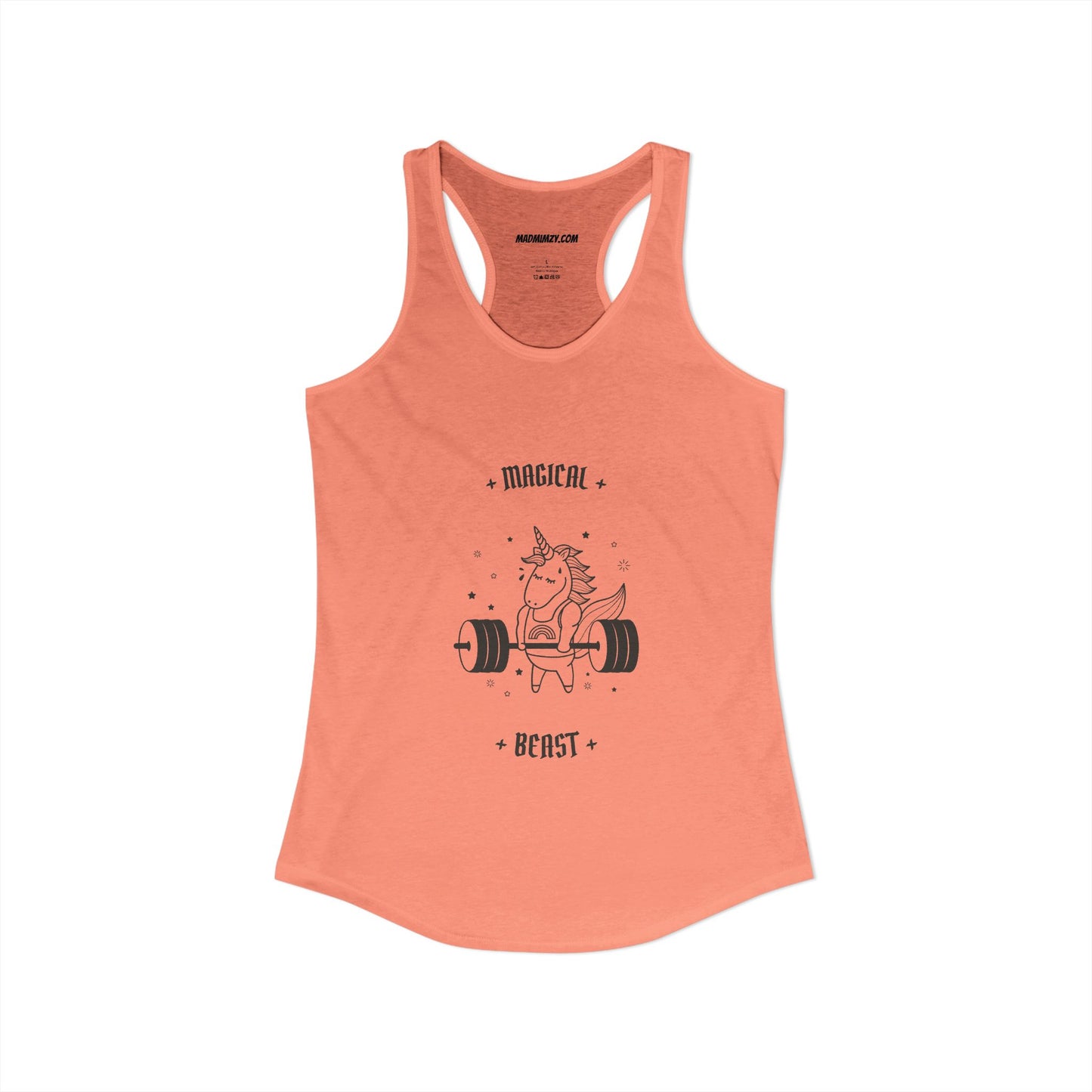 Magical Beast Racerback Tank - Unicorn Lifting Weights - Gym Gear