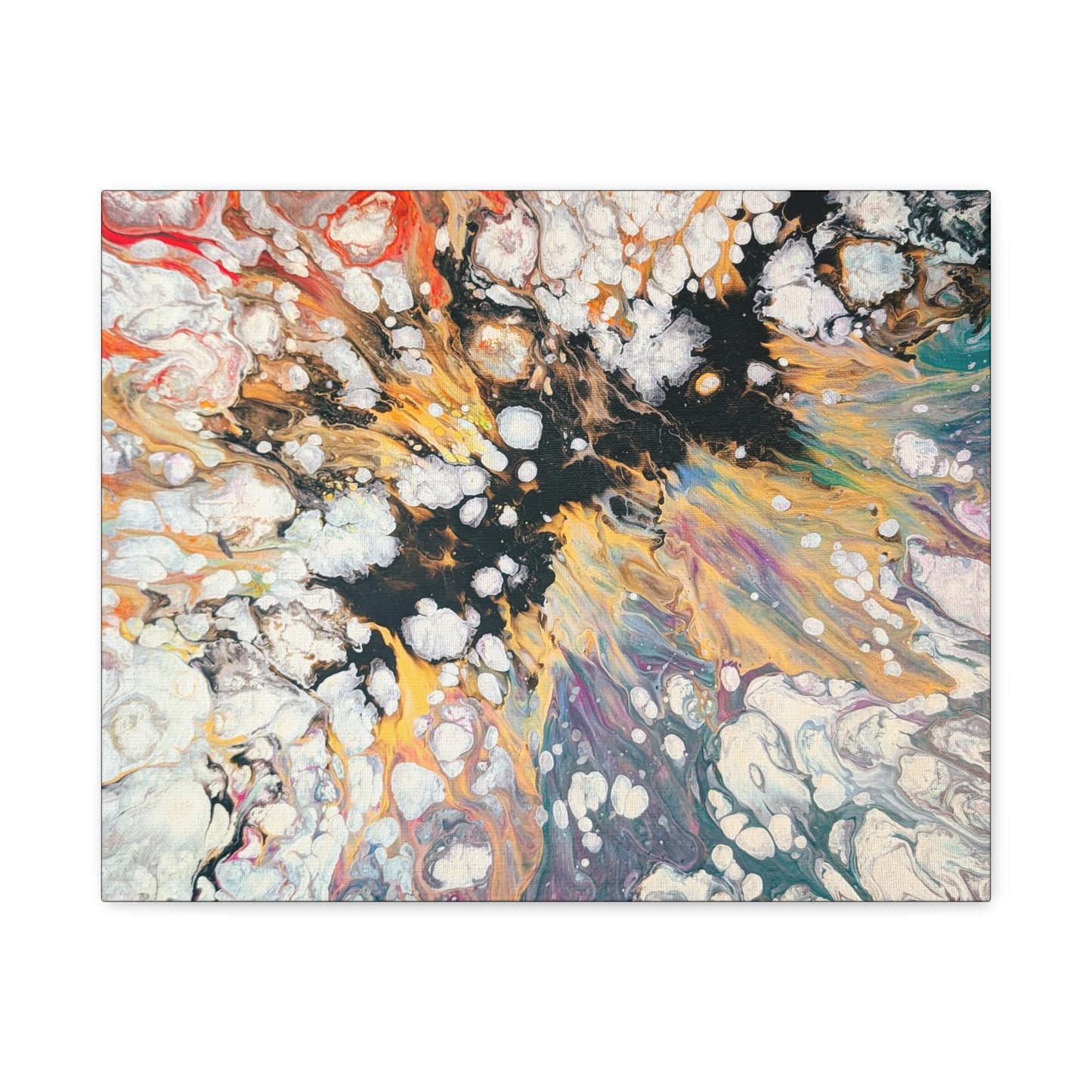 Fire Clouds© by Brandy Young - Abstract Fluid Art Canvas Print – Colorful Marble Swirl Matte Stretched Wall Art