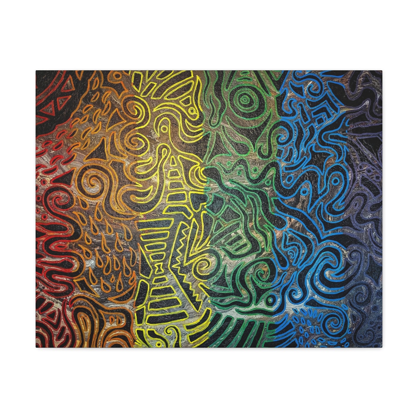 Gabriella© by Brandy Young - Abstract Rainbow Doodle Matte Canvas Wall Art — Stretched 1.25"