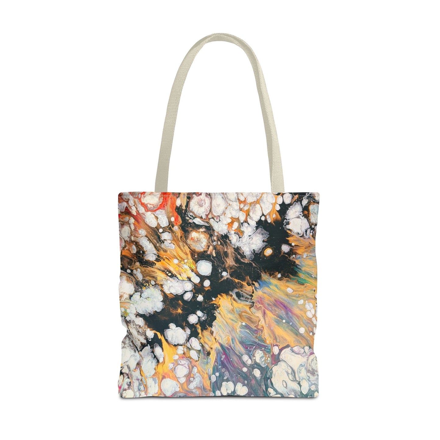 Abstract Fluid Art Tote Bag - Fire Clouds© by Brandy Young – Colorful Marble Splash All-Over Print