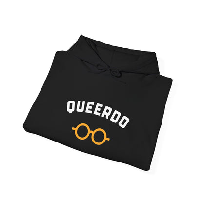 Queerdo Hoodie — Funny LGBTQ+ Pride Sweatshirt with Glasses Graphic