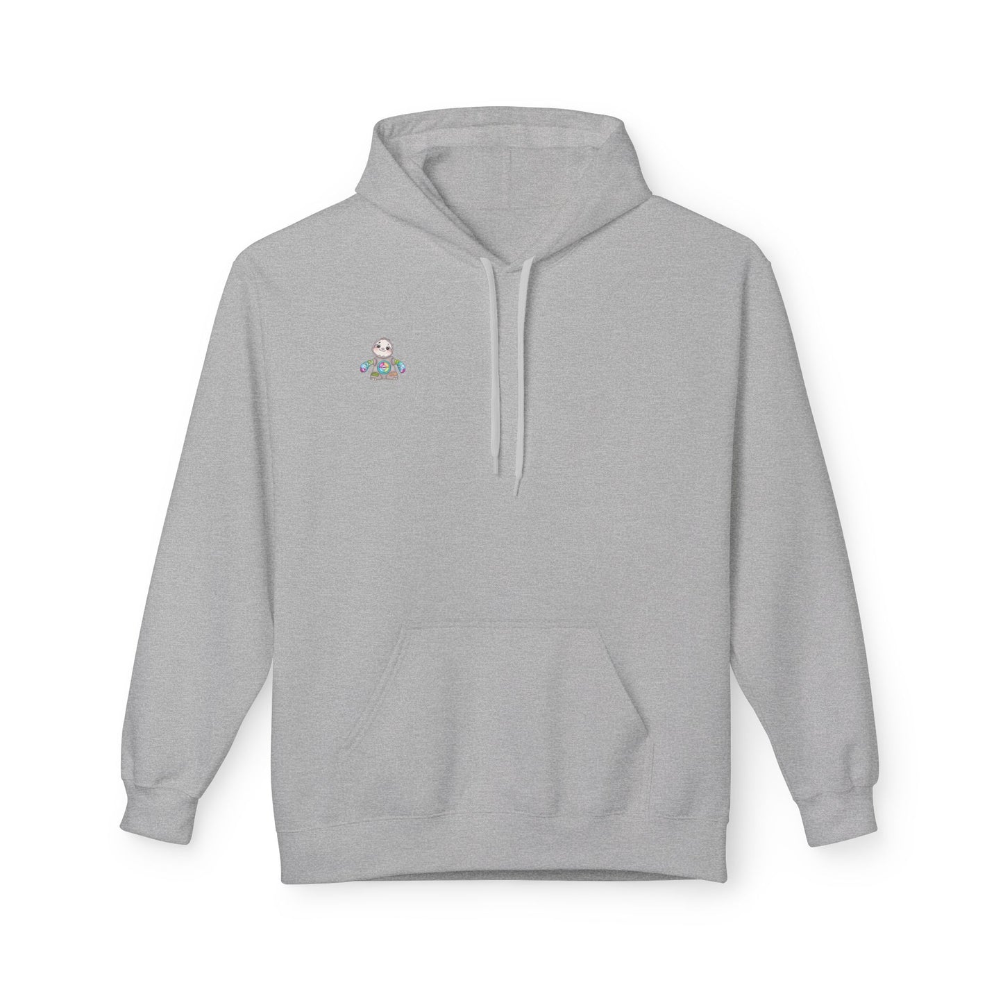 Cute Baby Sloth Hoodie with Colorful Toy Chest Graphic — Cozy Casual Pullover