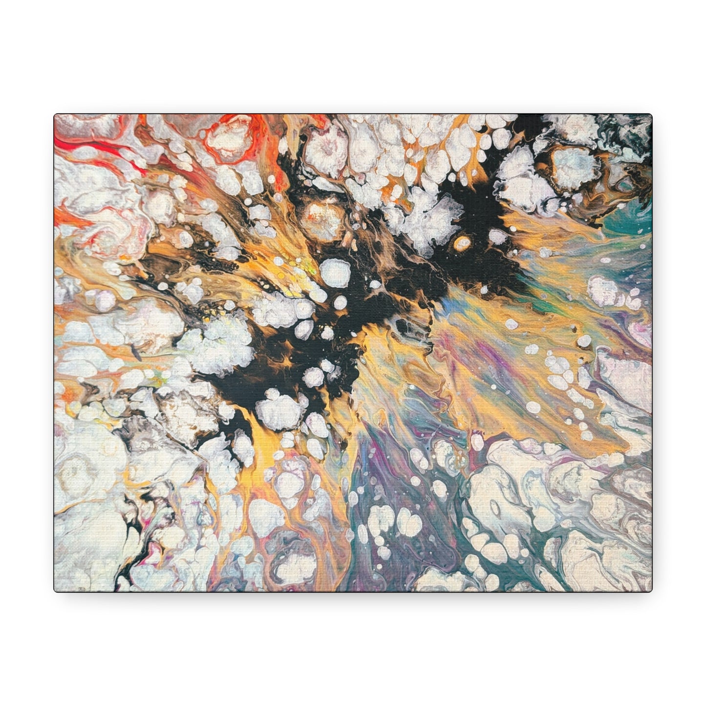Fire Clouds© by Brandy Young - Abstract Fluid Art Canvas Print – Colorful Marble Swirl Matte Stretched Wall Art