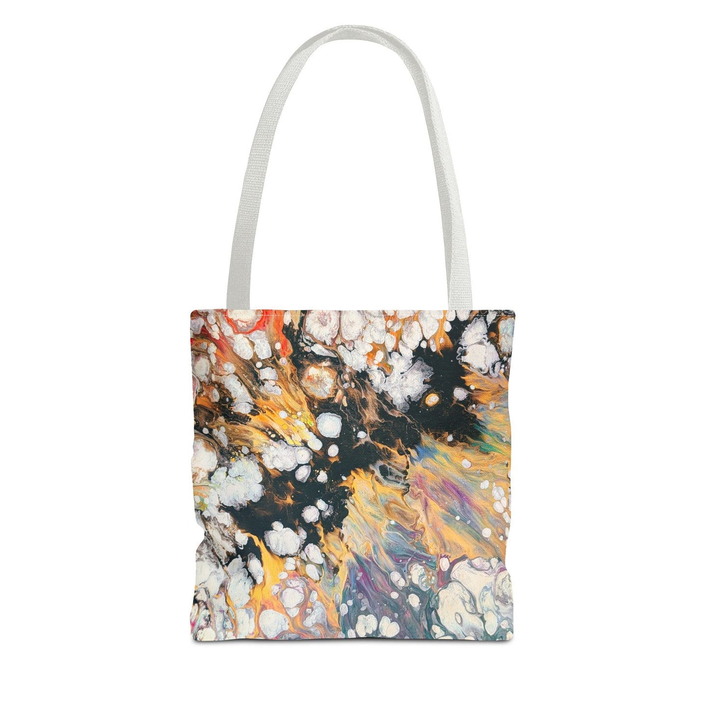 Abstract Fluid Art Tote Bag - Fire Clouds© by Brandy Young – Colorful Marble Splash All-Over Print