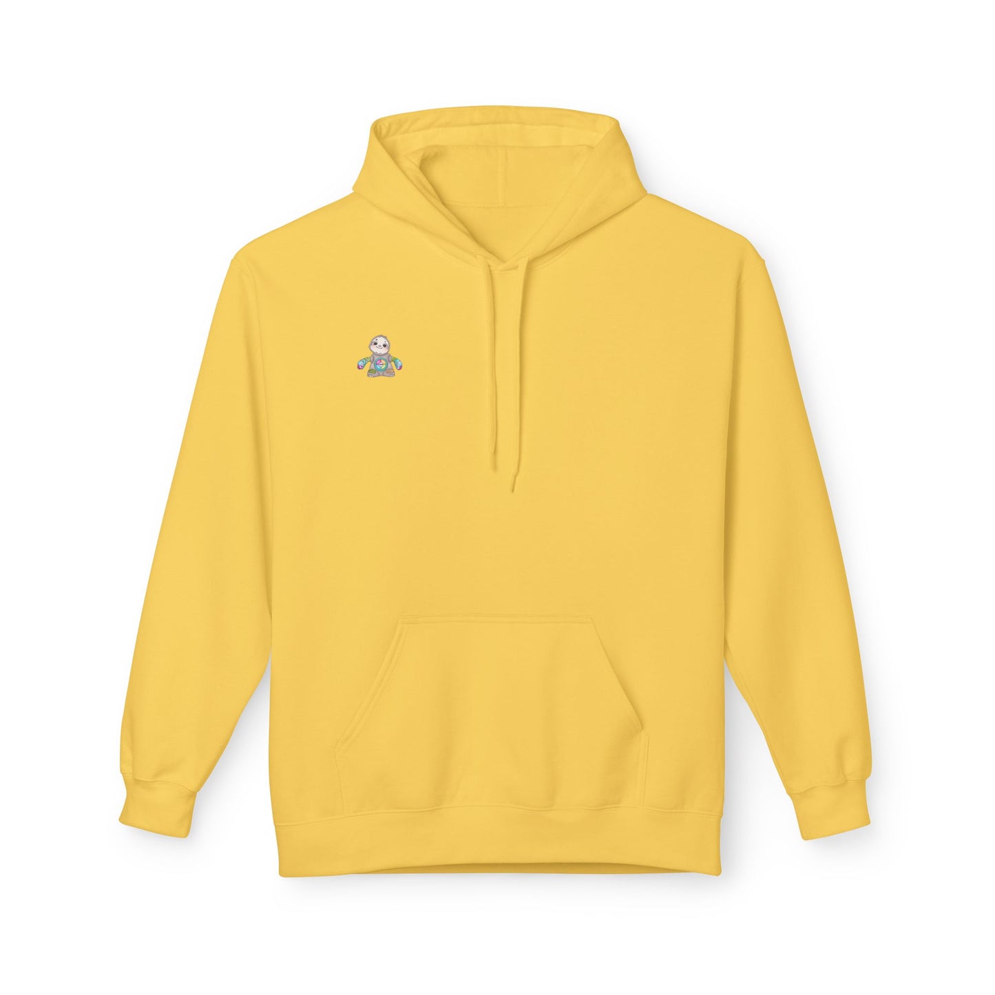Cute Baby Sloth Hoodie with Colorful Toy Chest Graphic — Cozy Casual Pullover