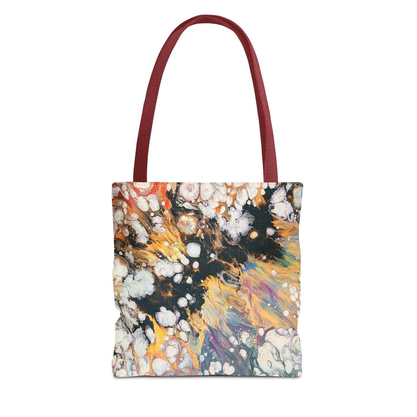 Abstract Fluid Art Tote Bag - Fire Clouds© by Brandy Young – Colorful Marble Splash All-Over Print