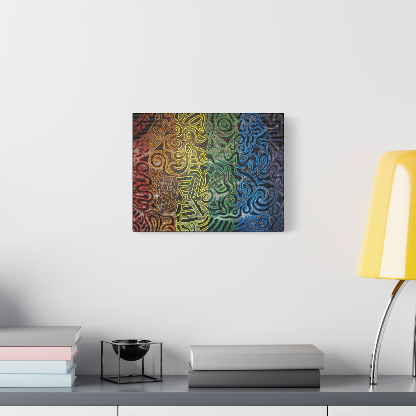 Gabriella© by Brandy Young - Abstract Rainbow Doodle Matte Canvas Wall Art — Stretched 1.25"