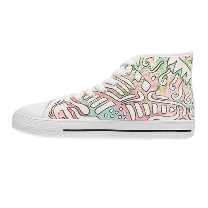 Floral Pastel Doodle High-Top Sneakers  - Lisa© by Brandy Young— Artistic Casual Shoes