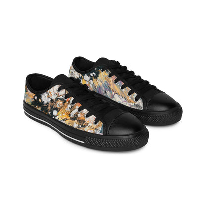 Abstract Ink Splash Men's Sneakers - Fire Clouds© by Brandy Young – Black Casual Low-Top Shoes