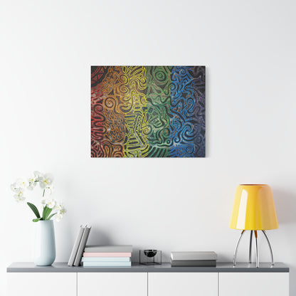 Gabriella© by Brandy Young - Abstract Rainbow Doodle Matte Canvas Wall Art — Stretched 1.25"