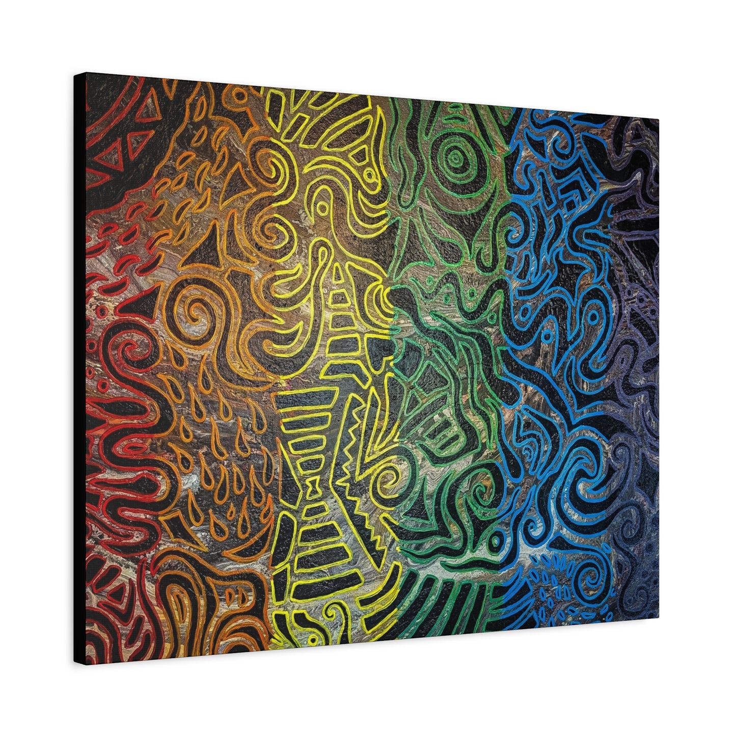 Gabriella© by Brandy Young - Abstract Rainbow Doodle Matte Canvas Wall Art — Stretched 1.25"