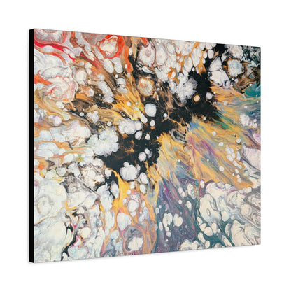 Fire Clouds© by Brandy Young - Abstract Fluid Art Canvas Print – Colorful Marble Swirl Matte Stretched Wall Art