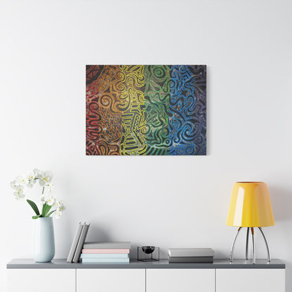 Gabriella© by Brandy Young - Abstract Rainbow Doodle Matte Canvas Wall Art — Stretched 1.25"