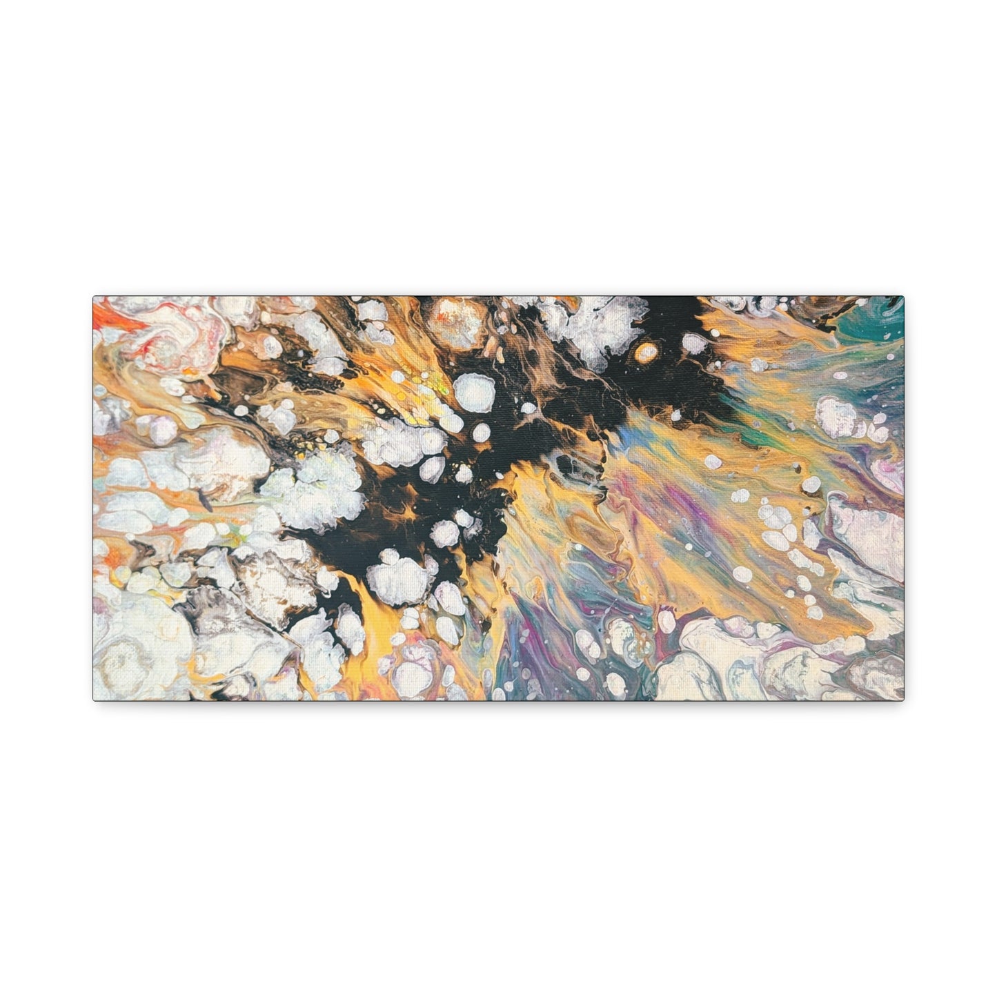 Fire Clouds© by Brandy Young - Abstract Fluid Art Canvas Print – Colorful Marble Swirl Matte Stretched Wall Art