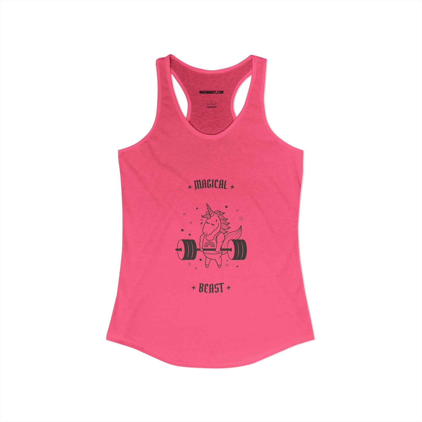 Magical Beast Racerback Tank - Unicorn Lifting Weights - Gym Gear