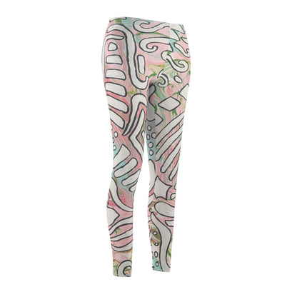 Abstract Pastel Doodle Leggings - Lisa© by Brandy Young — Women's Casual AOP Yoga & Everyday Wear