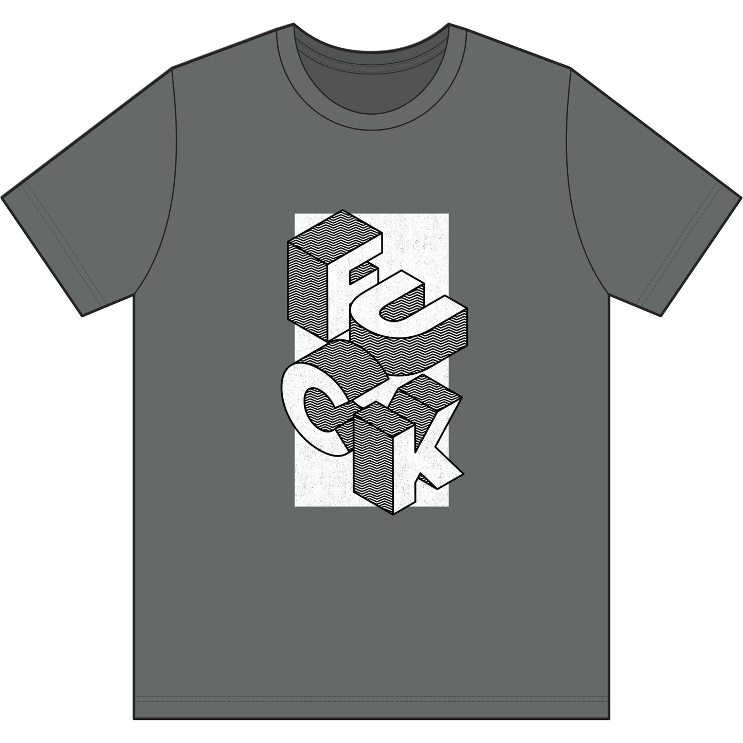 F*ck Block Letter Recycled Tee — Olive Graphic Streetwear Tee