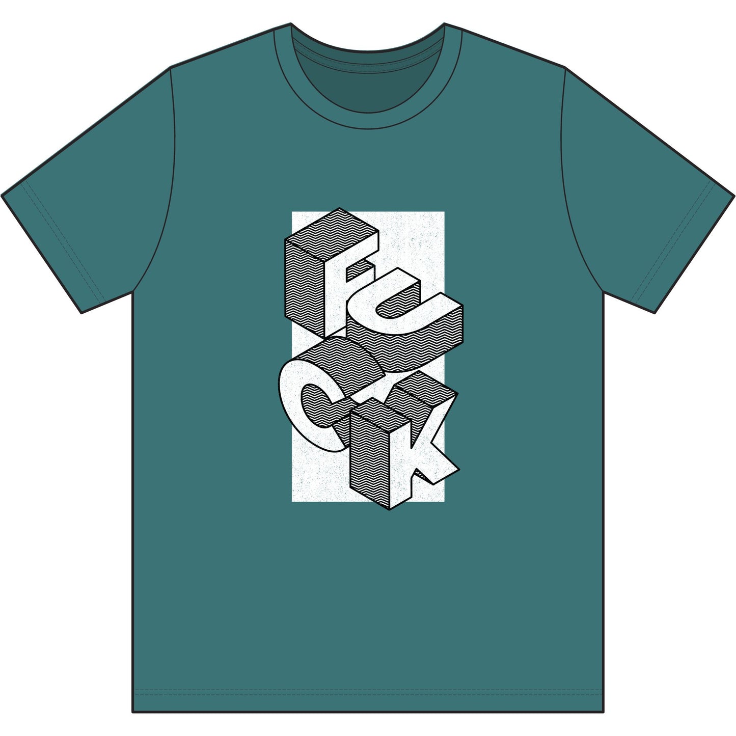 F*ck Block Letter Recycled Tee — Olive Graphic Streetwear Tee