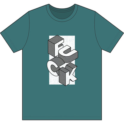 F*ck Block Letter Recycled Tee — Olive Graphic Streetwear Tee