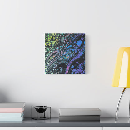 Cthuhla© by Brandy Young - Abstract Galaxy Pour Canvas Wall Art — Iridescent Fluid Painting on Matte Stretched Canvas