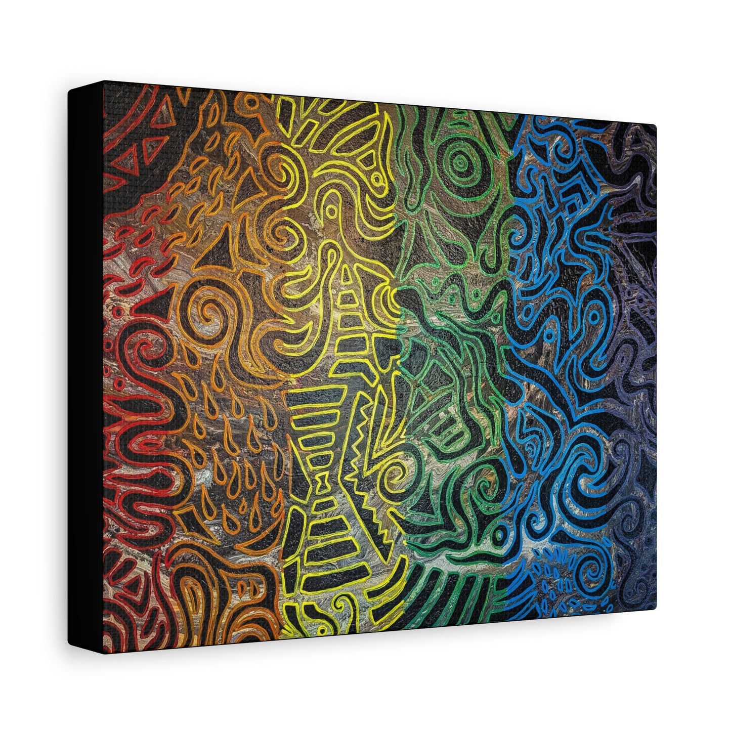 Gabriella© by Brandy Young - Abstract Rainbow Doodle Matte Canvas Wall Art — Stretched 1.25"