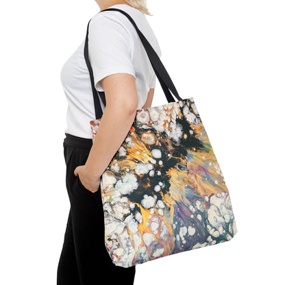 Abstract Fluid Art Tote Bag - Fire Clouds© by Brandy Young – Colorful Marble Splash All-Over Print