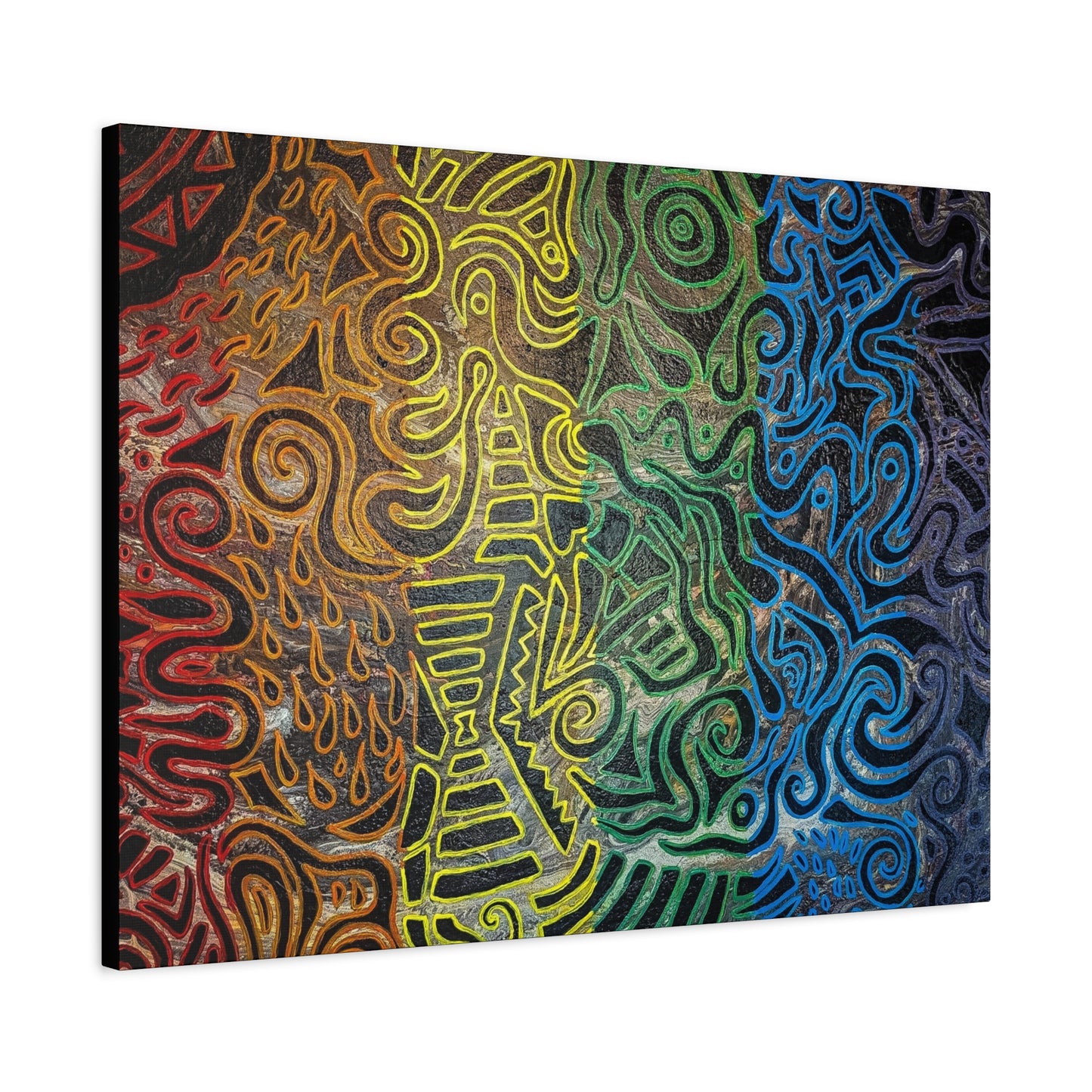 Gabriella© by Brandy Young - Abstract Rainbow Doodle Matte Canvas Wall Art — Stretched 1.25"