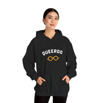 Queerdo Hoodie — Funny LGBTQ+ Pride Sweatshirt with Glasses Graphic