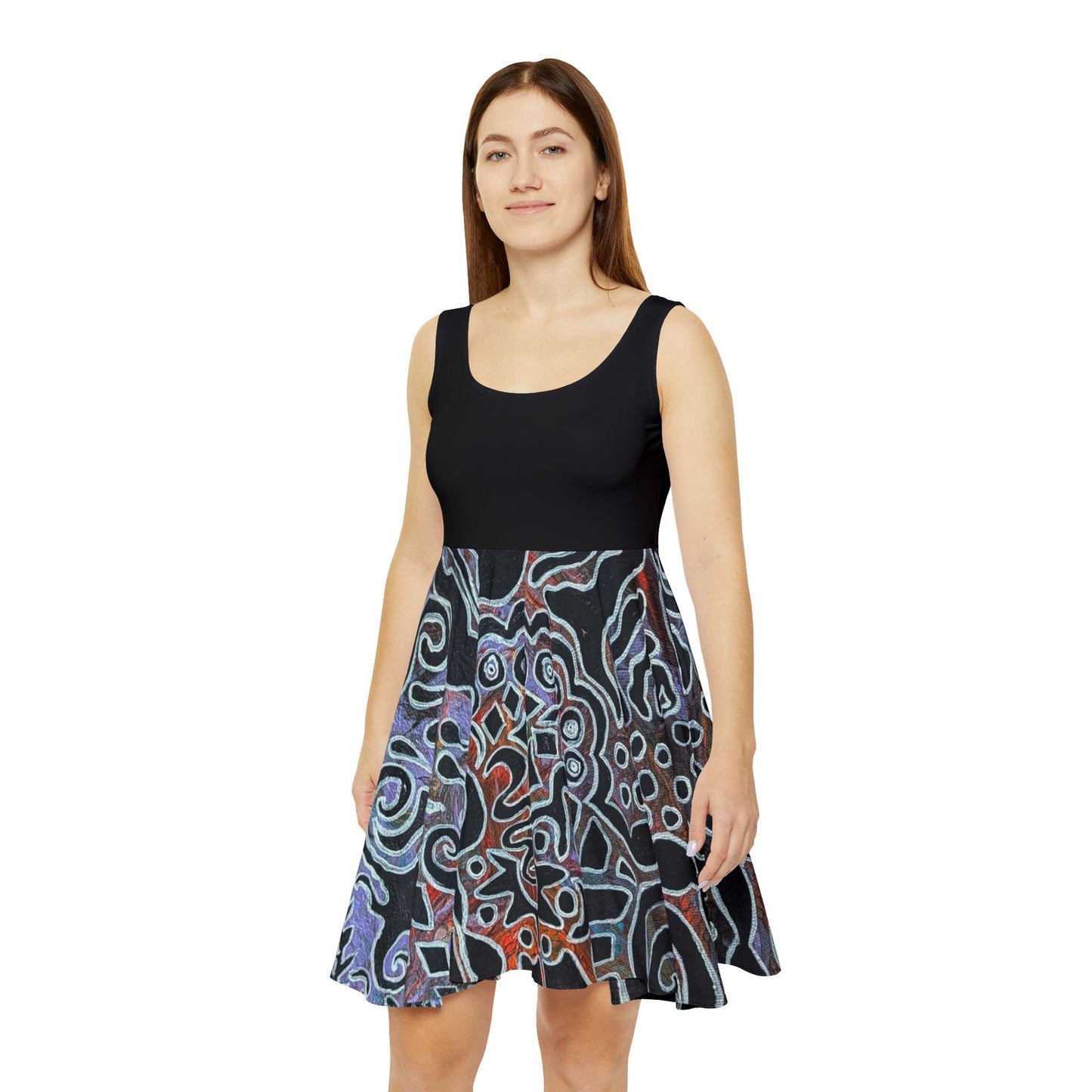 Abstract Tribal Skater Dress — Delores© by Brandy Young -  Colorful Boho Art Print