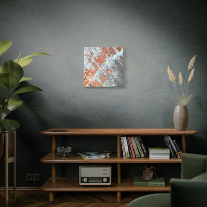 Diane© by Brandy Young - Abstract Copper & Silver Fluid Art Canvas — Modern Stretched Wall Art