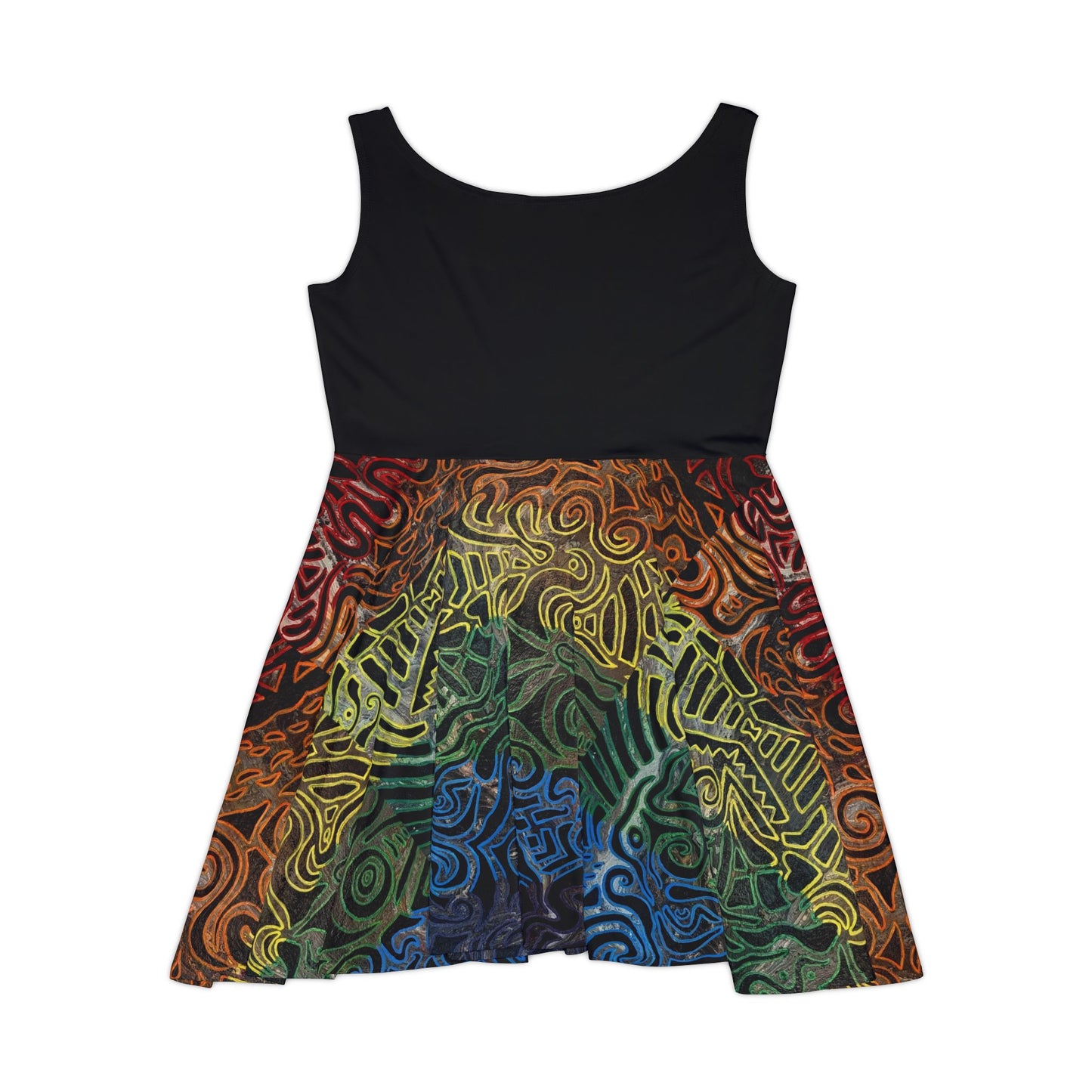 Tribal Rainbow Skater Dress - Gabriella© by Brandy Young — Boho Aztec Print Dress