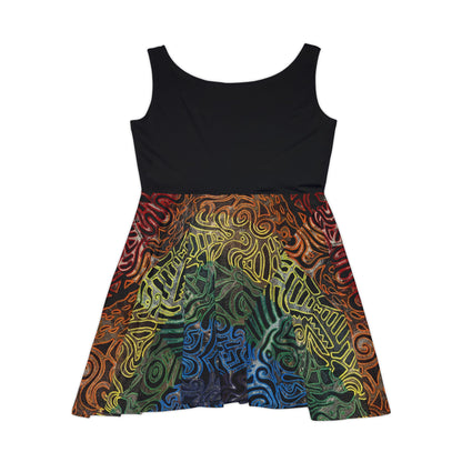 Tribal Rainbow Skater Dress - Gabriella© by Brandy Young — Boho Aztec Print Dress
