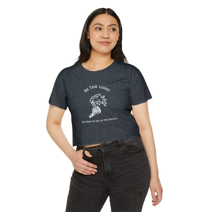 Be the Light You Want To See In The World - Moltov Cocktail - Protest Crop Top — Women’s Boho Graphic Crop Tee